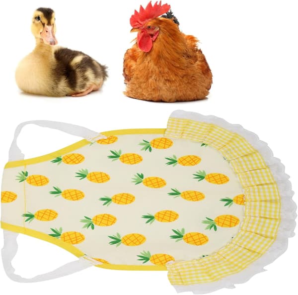 Elastisk kyllingsele, pustende blondehønekjole til kyllinger, ender, gjess (ananas)