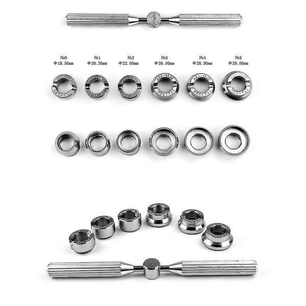 Boettöppnare, Boettlockborttagare Skiftnyckel Matris Reparation Urmakeri Verktygssats - 7PCS
