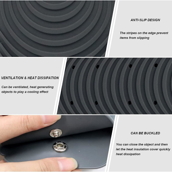 Bärbar värmebeständig silikonhårplattångsstylingväska (mörkgrå) dark grey