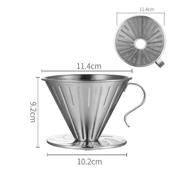 Manuell kaffefilter, gjenbrukbart kaffefilter i rustfritt stål