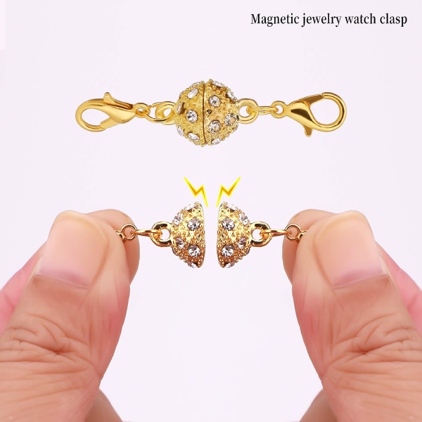 12 delar magnetiskt hummerlås Halsband Spännen och förslutningar Armbandsförlängning (guld och silver)