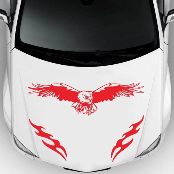 3 stycken 3D Flame Eagle-klistermärke, vattentät bil gör-det-själv-klistermärke, vinyl-örnklistermärke för bilstyling（Röd） Red