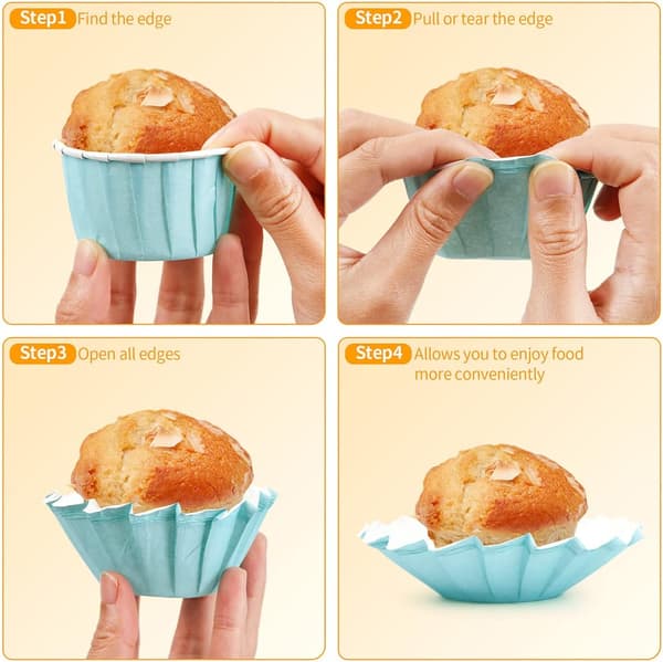 Pakke med 50 papir-muffinsforme, mini-cupcakeforme til bryllupper, fødselsdage (mintgrøn)