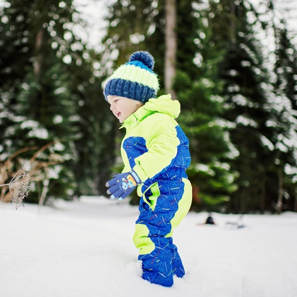 Skidhandskar för barn, Vintervarma snöhandskar Vattentäta Tjocka för 2-11 år Barn, Marinblå S navy blue s