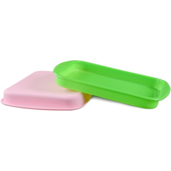 Flexibel och non-stick mould i silikon för kakor - BPA-fri rektangel (slumpmässig färg)