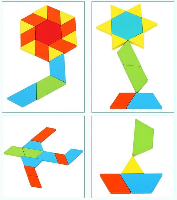 Geometrisk Tangram Blok Puslespil Farve Kognition Uddannelseslegetøj