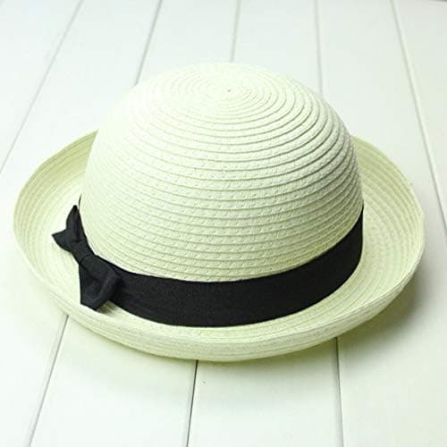 Melonhat, sommerstråhat til kvinder, sommerhat, solhat, havehat (56-58 cm, hvid) white