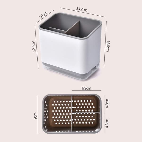 1 Pack Chopstick Holder - Bestickförvaringslåda, Diskho Bestick 3 Fack med Avloppsrör