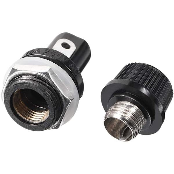 Skruvlockspanelmonterad 5x20mm säkringshållare AC 125V/15A 250V/10A 2 st