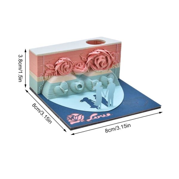 Anteckningsblock i pappersskulptur 3D Art Notepad Art Notepad Valent Röd 1 storlek