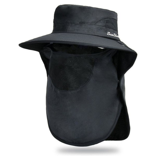 Dam sommarhästsvans solskydd hatt hopfällbar bred brätte Boonie hattar black