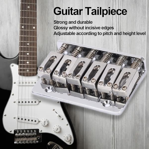 Gitarbro Justerbar Elektrisk Gitar Halestykke Erstatningsdeler Hardtail Bromontering (sølv) silver