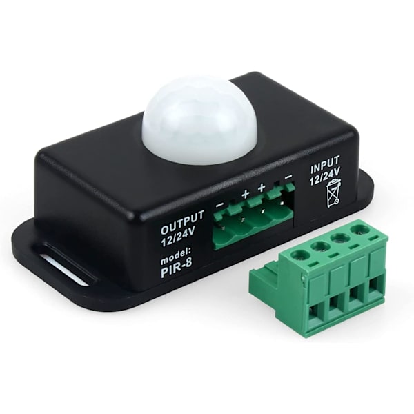 12V 24V PIR-sensor LED rörelsesensorbrytare rörelsetimerfunktion skyltkontroll PIR-styrenhet lämplig för 5630/3014/5050/5730 Ect enfärgad LED-remsa