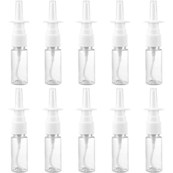 15 ml nässprayflaska näspumpspray påfyllningsbar reseformat (15 ml, 20 st)