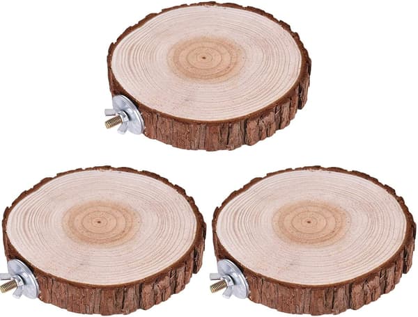 Papegøye skrå treplanker (brun, 7-9 cm) 3 stk