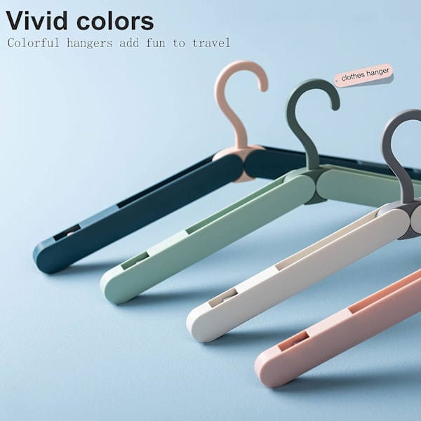 Fällbar galge Bärbar hopfällbar resegalge med klämma, för kläder och ytterkläder, 2 stycken (blå rosa) Blue Pink