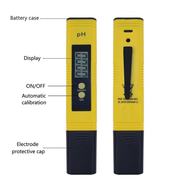 pH-test digital pennmätare bärbar stor LCD pH-testare 0,01 upplösning