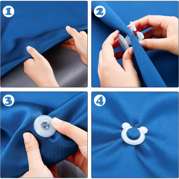Täckehållare i plast Täckeknappsklämmor för invändigt hörn (12 delar)