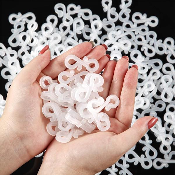 200 st ljusslingor i plast, hållbara S-formade krokar för julbelysning
