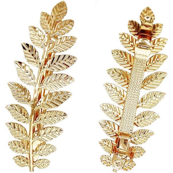 2 st Toga Party Halloween Grekisk Gudinna Kostym Guld Blad Hårspännen (Guld) Gold