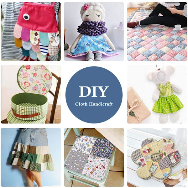 Förpackning med 8 lapptäckspaket Tygpaket Lapptäcksquiltning för DIY-sömnadsmönster Hantverk (50 x 50 cm 03)