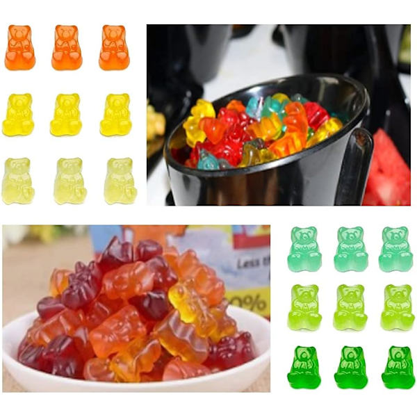 Silikonformar för godis, Gummy Bear-formar Isbitbrickor 50 hålrum Geléformar med dropp (blå) blue