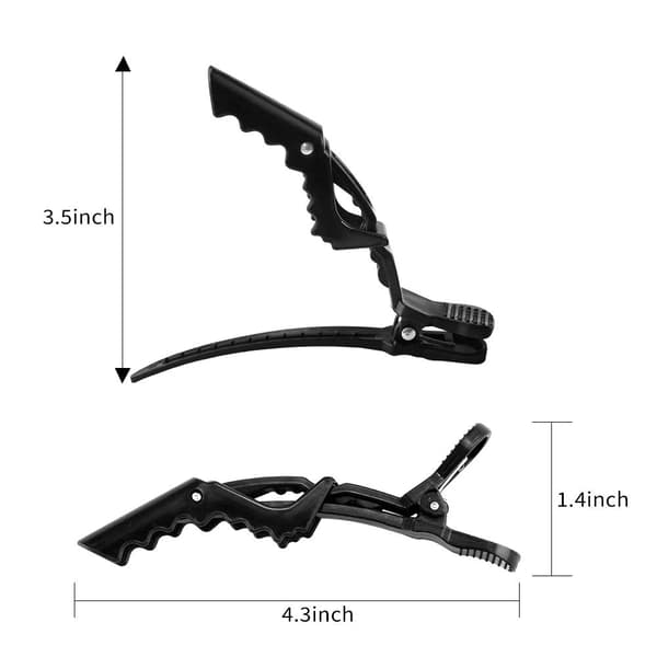 Sorte plastik-alligatorhårklemmer, stylinghårklemmer med skridsikkert greb - 50 stk.