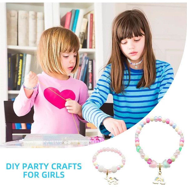 Pärlor för armband,Barnpärlor Armbandssats Tjejsmycken pärla, presenttillverkningssats för flicksmycken