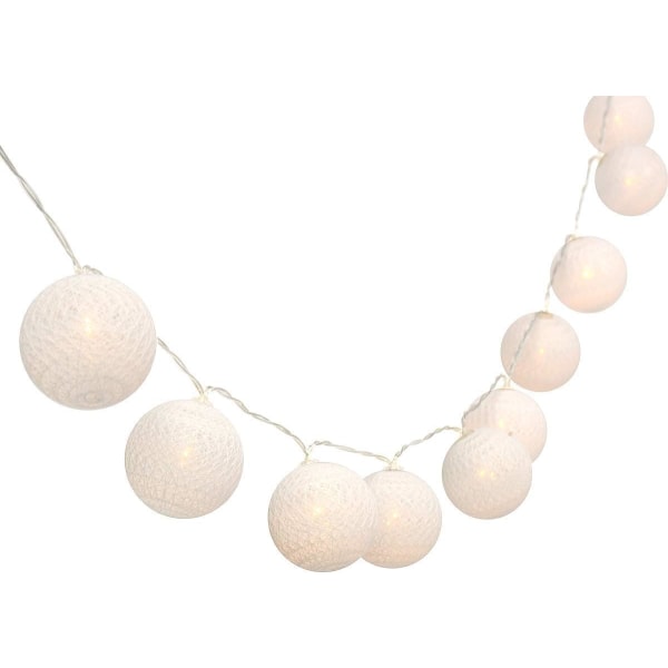 6 meter 40 LED-lampor rotting boll bomullsboll ljusslinga juldag ins dekorativa lampor sovrum varmvita lampor