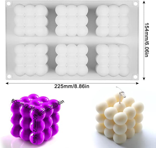 6 Lian Magic Music Mousse-form, tredimensjonal magisk ball silikonkakeform