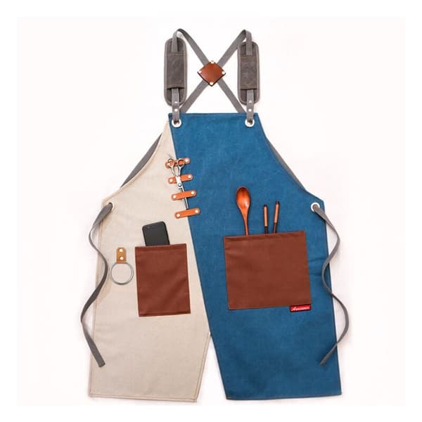 Hageforkle denimforkle smekke midjeforkle unisex (grønn grå skulderrem)