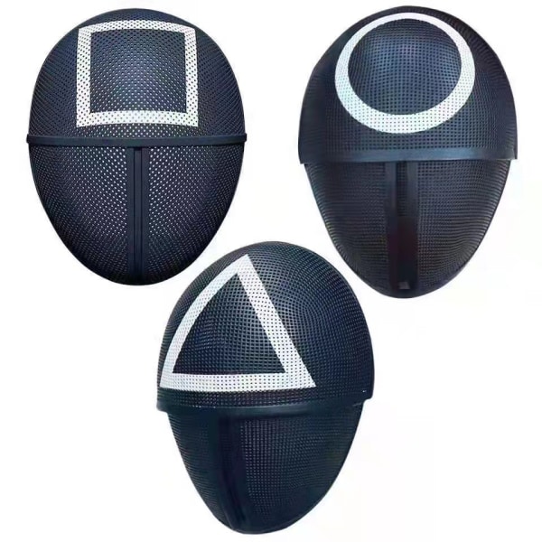 Squid Game Mask Set | Triangel + Cirkel + Fyrkant 3 Delar - Julklappsrunda + Triangel + Fyrkant