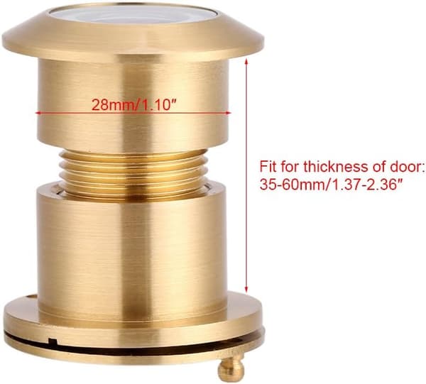 28mm dörröga med vidvinkel och robust zinklegeringslins (guld)