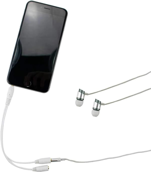 3,5 mm hodetelefon/øretelefon-jack-splitterkabel (hvit) White