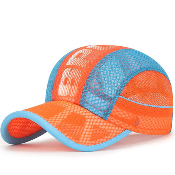 Barn Baseballkeps Meshkeps Justerbar Truckerkeps Andningsbar Anti-UV PeakedSummer Solkeps（orange） Orange