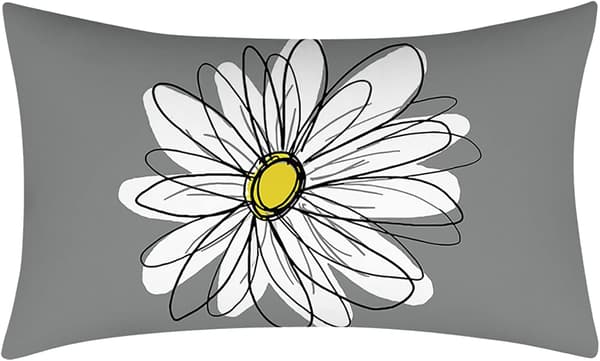 Rektangulär Daisy Dubbelsidig Blommig Örngott Soffa Kudde Kudde (12 x 20 tum)