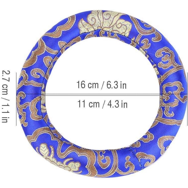 16 cm siden damask rund dyna 7-10\" diameter musik skål siden bricka (blå) Blue