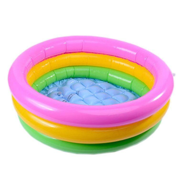 Leksak runt pool, tre-lager regnbåge uppblåsbar leksak bärbar anti-flip barn bassäng badkar (60 cm) 60cm