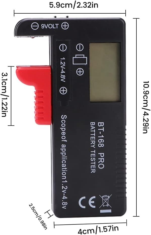 (BT-168 PRO) Universal Digital Batteritester Volt Checker, Digital Batteritester, Knapcellebatterier