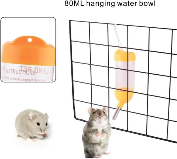 80 ml 3-i-1 Hamster Automatisk Roll-On Drikker Kæledyrsfoderbeholder Base (gul) yellow 80ml
