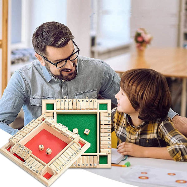 Traditionellt Shut The Box-spel för 4 spelare Digital Flop-spel Pub-brädspelet red