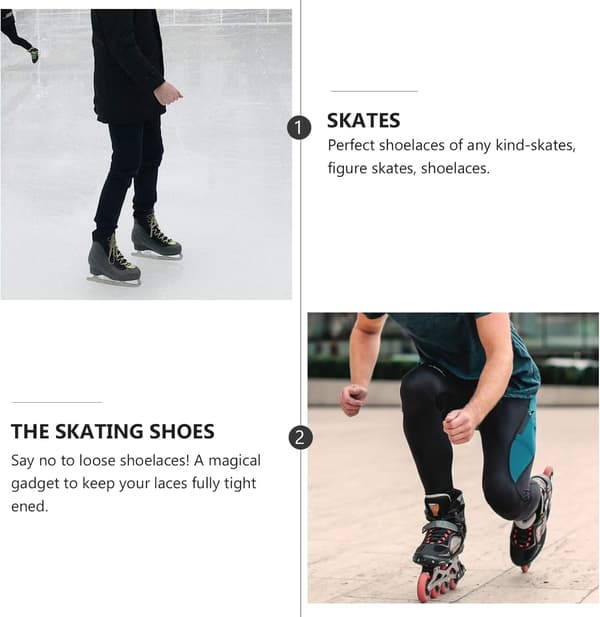 Skate Lace Tightener Ice Hockey Skating Boot Puller Tool med förlängd krok (Svart)