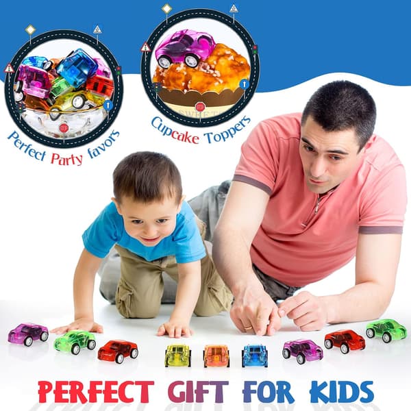 12 stk. Mini Pull Back Push and Go Mini Race Toy Car Bursdagsfestposefyll, 6 farger