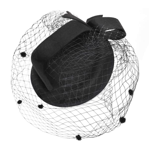 Mesh slørhatt klips Dame ball ansiktsdekke Mesh topphatt hodeplagg (svart) Black