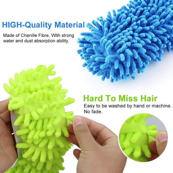 Avtakbare og vaskbare gjenbrukbare støvmopp mikrofiber gulvkluter - 10 stk