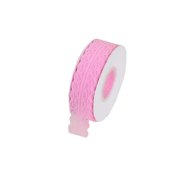 Spetsband 1,2 tums brett vintage rullband 25 yards för presentinslagning (rosa) pink