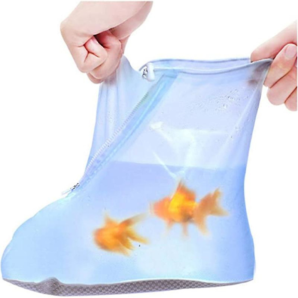 Transparent hög tub regnproof skoöverdrag Män och kvinnor vattentät skoöverdrag (XL) xl