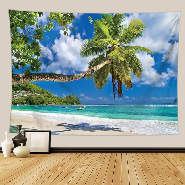 Seaside Beach Clear Ocean Landscape Heminredning Gobeläng 150x200cm (avsnitt B) 150*200cm