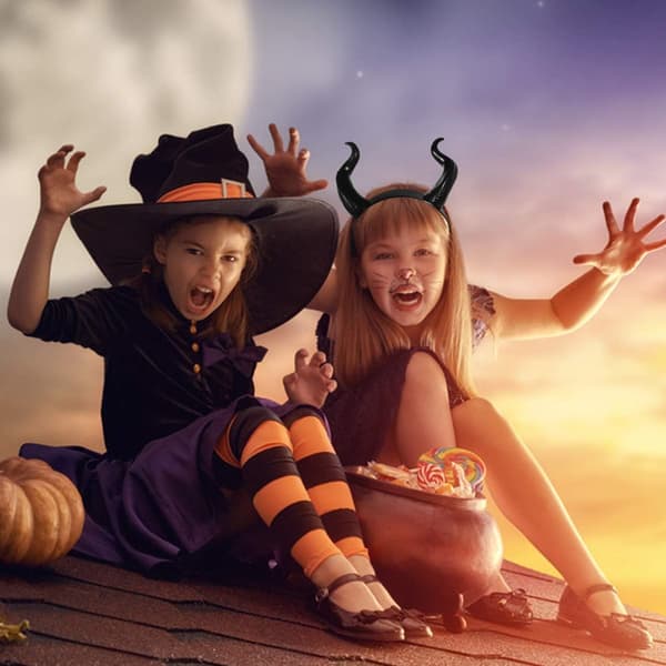 Halloweenfest mænds rollespil dæmonhorn (sort) 1 stk