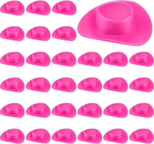 Mini Western Kuhatt i Plast Søte Dukkehatt Tilbehør 30 Stk